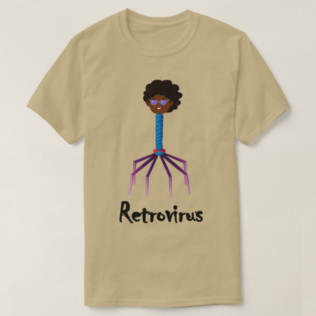 Retrovirus-vetenskapens temainriktade design t shirt (Design framsida)