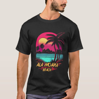 Retrowave Beach Ala Moana Beach T Shirt