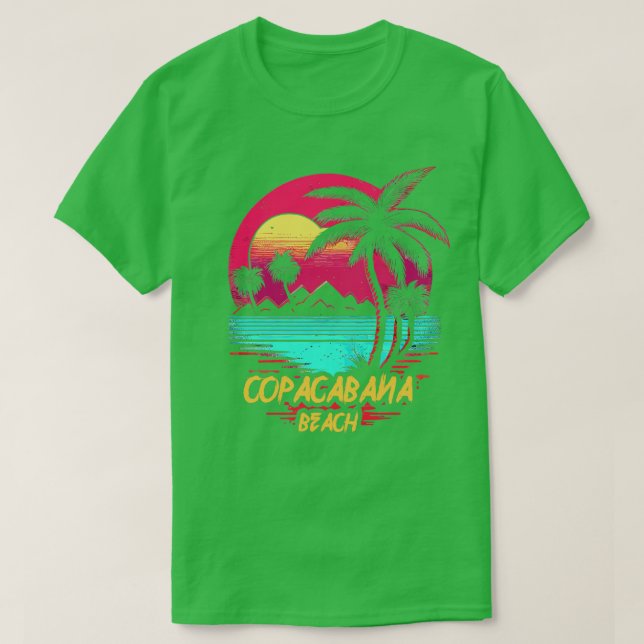 Retrowave Beach Copacabana Beach T Shirt (Design framsida)