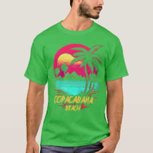 Retrowave Beach Copacabana Beach T Shirt