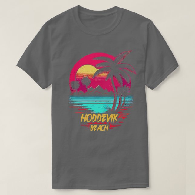 Retrowave Beach Hoddek Beach T Shirt (Design framsida)