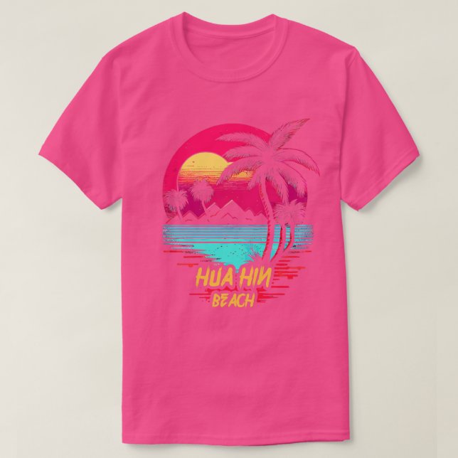 Retrowave Beach Hua Hin Beach T Shirt (Design framsida)