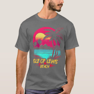 Retrowave Beach Isle of Lewis Beach T Shirt