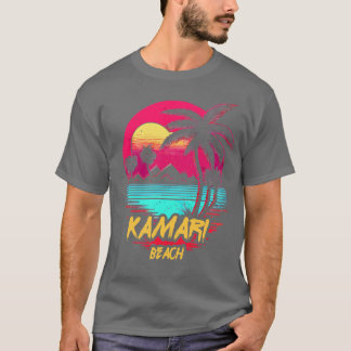 Retrowave Beach Kamari Beach T Shirt
