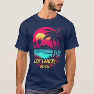 Retrowave Beach Los Lances Beach T Shirt