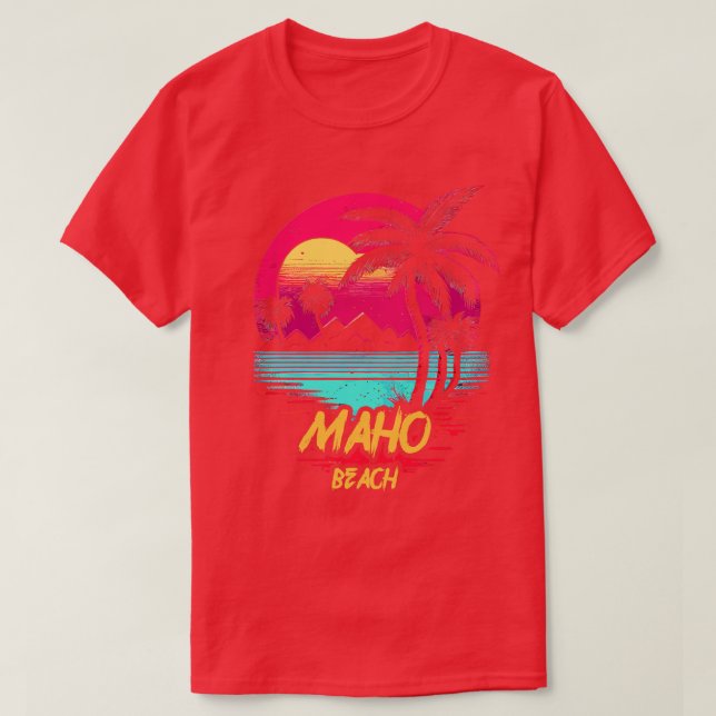 Retrowave Beach Maho Beach T Shirt (Design framsida)