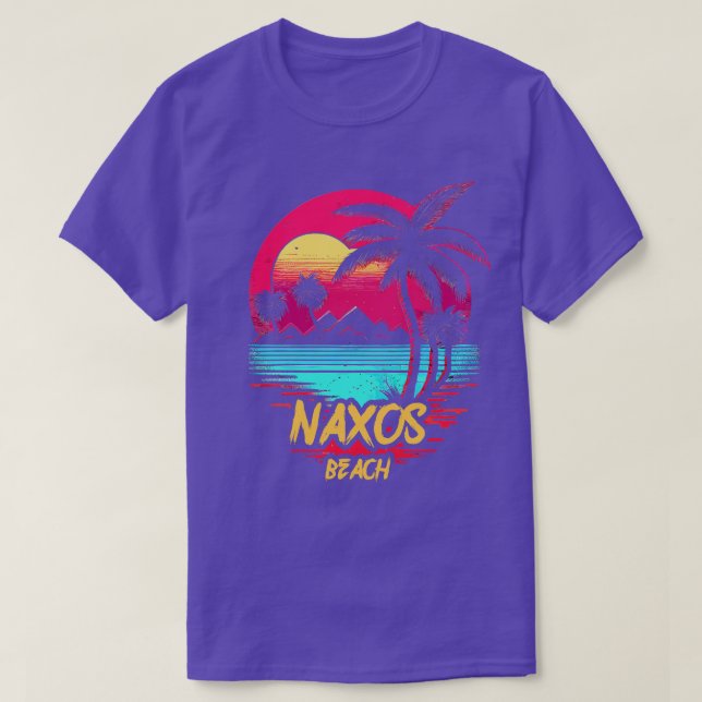 Retrowave Beach Naxos Beach T Shirt (Design framsida)