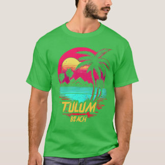 Retrowave Beach Tulum Beach T Shirt