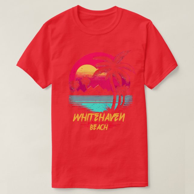 Retrowave Beach Whitehaven Beach T Shirt (Design framsida)