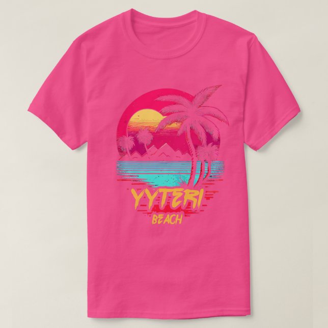 Retrowave Beach Yyteri Beach T Shirt (Design framsida)
