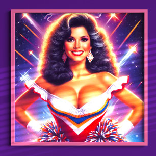 Retrowave Cheerwriter Pin-up Poster