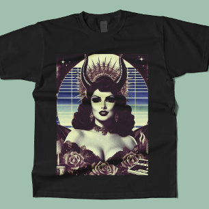 Retrowave Devilish Woman T Shirt