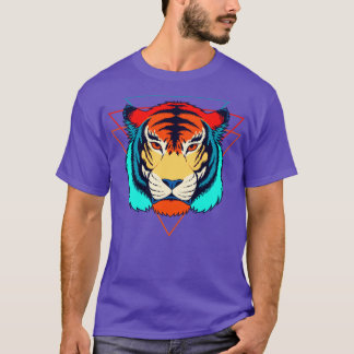 Retrowave för Tiger Head T Shirt