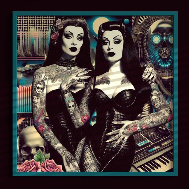 Retrowave Goth Girls Poster (Skapare uppladdad)