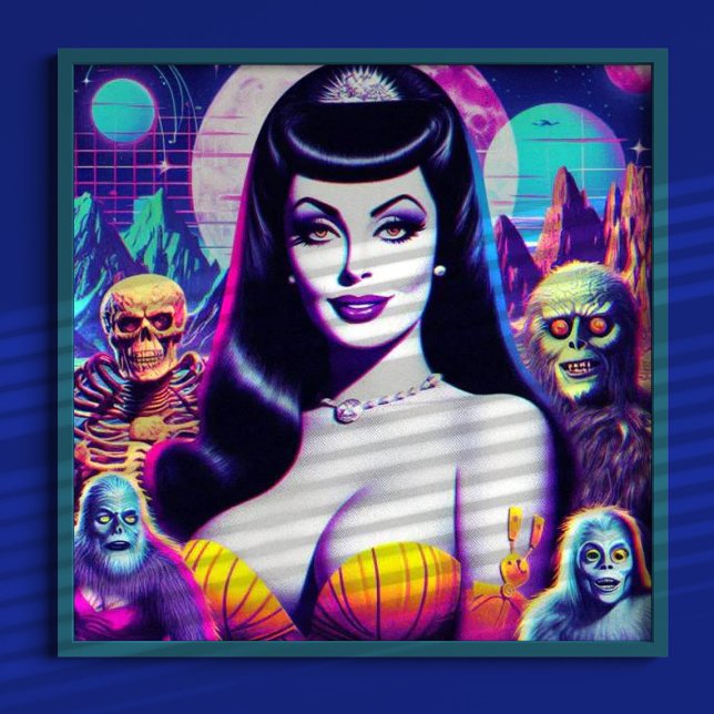 Retrowave Gothic Woman Poster (Skapare uppladdad)