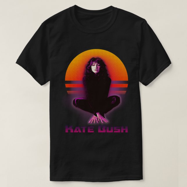 Retrowave Kate Bush Fanart Design T Shirt (Design framsida)