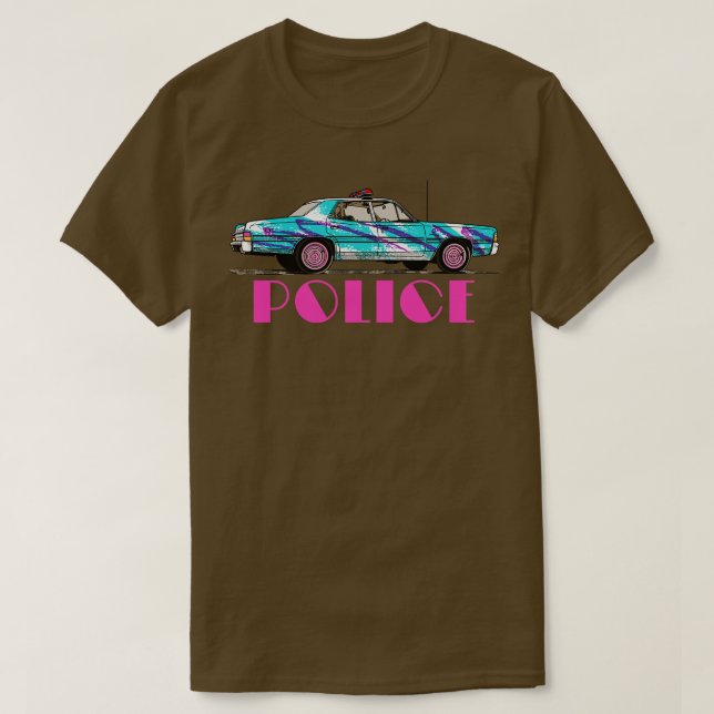 Retrowave-polis på 80 sekunder t shirt (Design framsida)