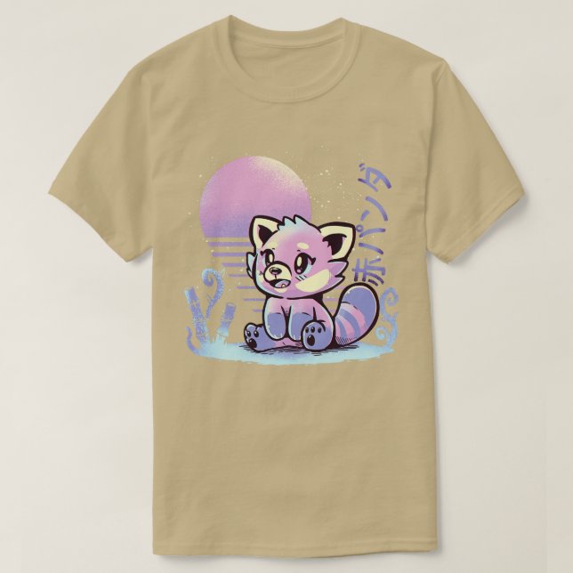 RetroWave Red Panda T Shirt (Design framsida)