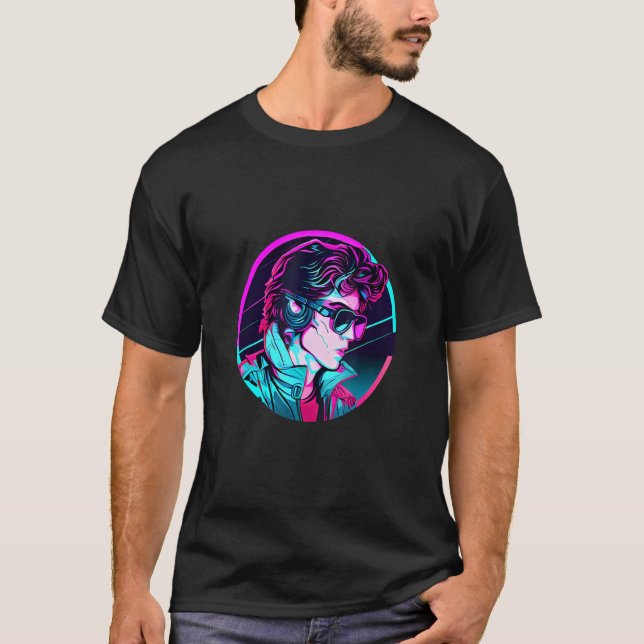 Retrowave Synthwave 80s Character For The Eighties T Shirt (Framsida)