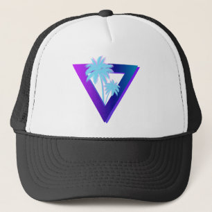 RETROWAVE SYNTHWAVE HANDFLATAN TRÄD TRIANGLE HAT KEPS