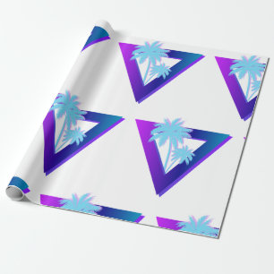 RETROWAVE SYNTHWAVE PALMTRÄD INPACKNINGSPAPPER PRESENTPAPPER