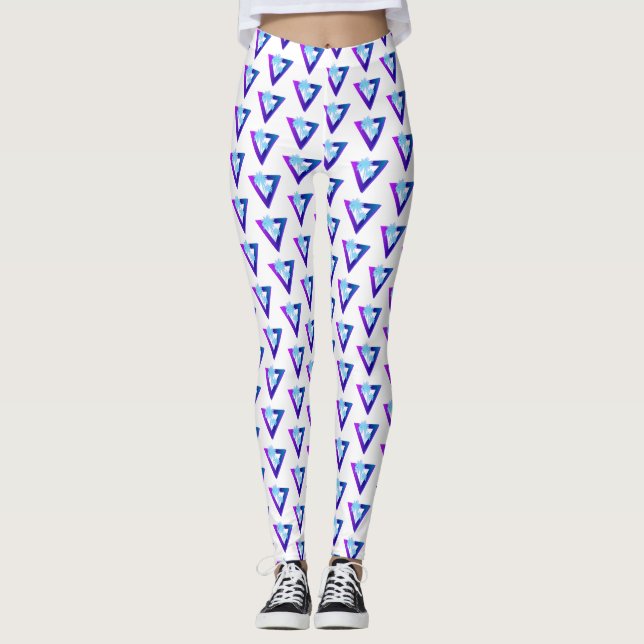 RETROWAVE SYNTHWAVE PALMTRÄD TRIANGEL LEGGINGS (Framsida)