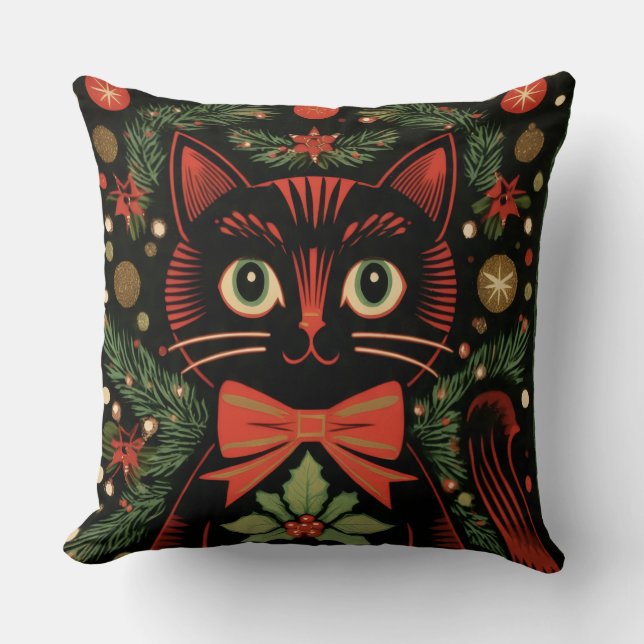 RetroXmasCat  Kudde (Framsida)