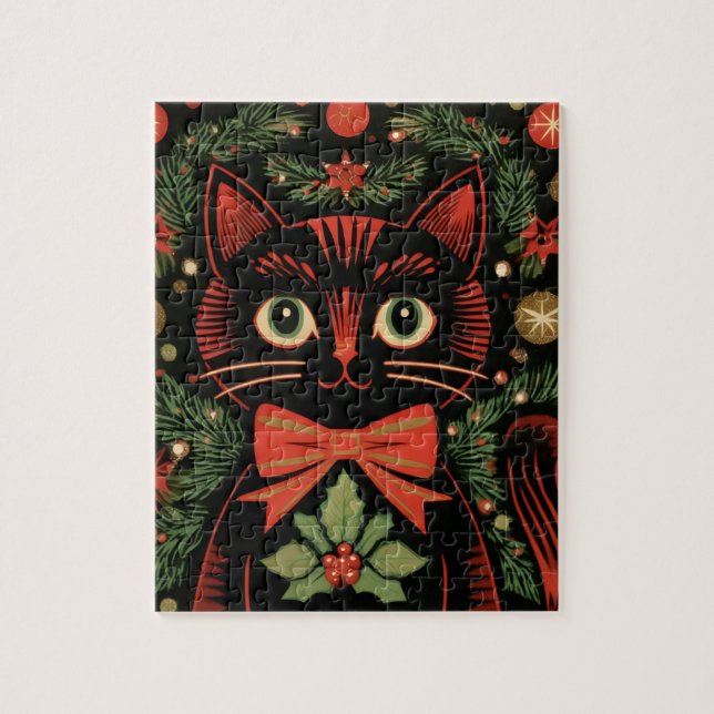 RetroXmasCat  Pussel (Vertikal)