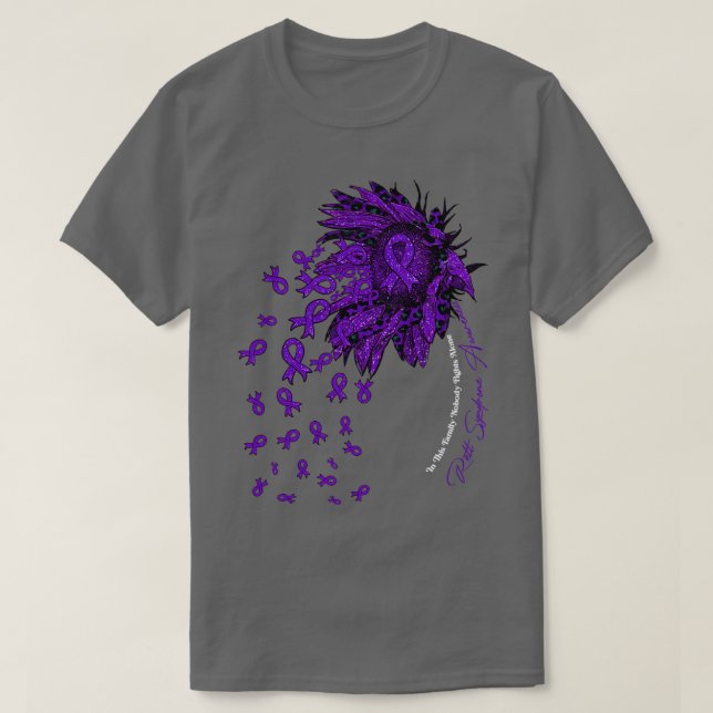 Rett Syndrome Awareness Solros Ingen slåss mot al T Shirt (Design framsida)