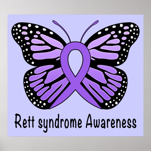 Rett syndrome Butterfly Awareness Ribbon of Hope Poster (Framsidan)
