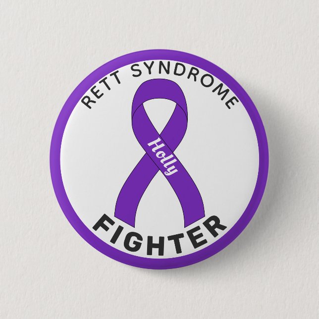 Rett Syndrome Fighter Ribbon White-knapp Knapp (Framsida)