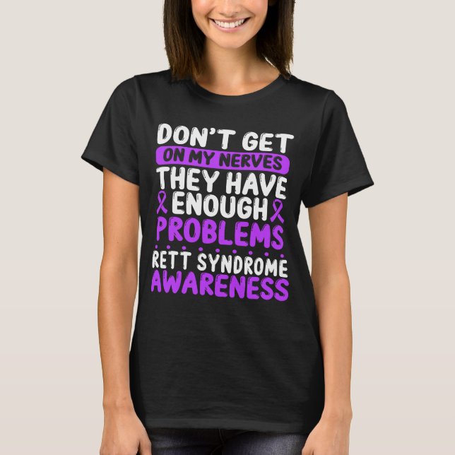 Rett Syndrome Ribbon Rett Syndrome Awareness T Shirt (Framsida)