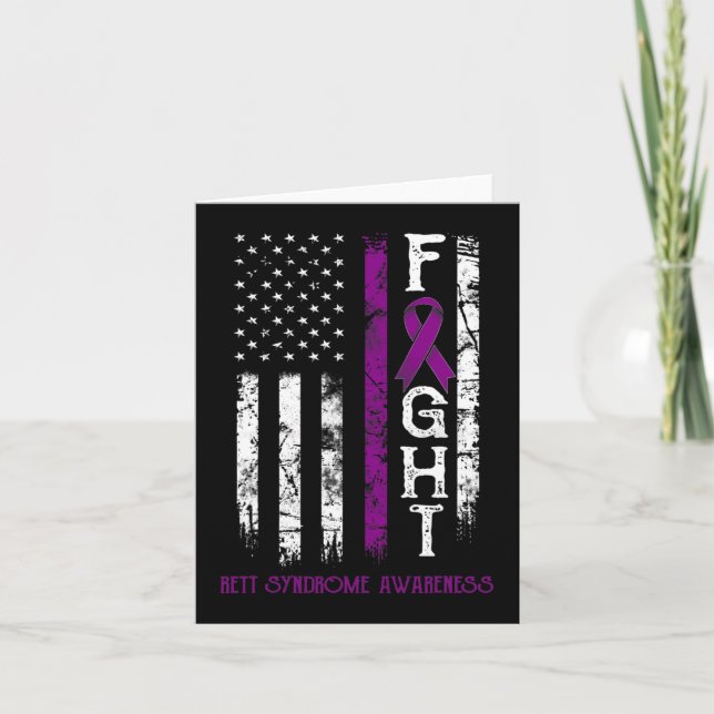 Rett Syndrome Warrior Us Flagga Down Syndrome Awar Kort (Framsida)