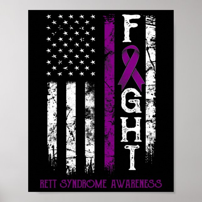 Rett Syndrome Warrior Us Flagga Down Syndrome Awar Poster (Framsidan)