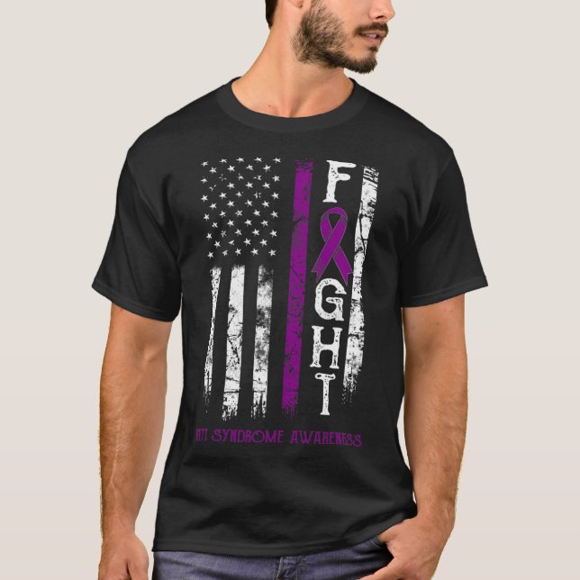 Rett Syndrome Warrior Us Flagga Down Syndrome Awar T Shirt (Framsida)