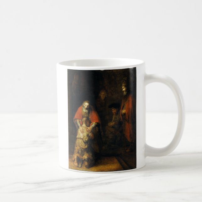 Retur av den Prodigal sonen av Rembrandt Kaffemugg (Höger)
