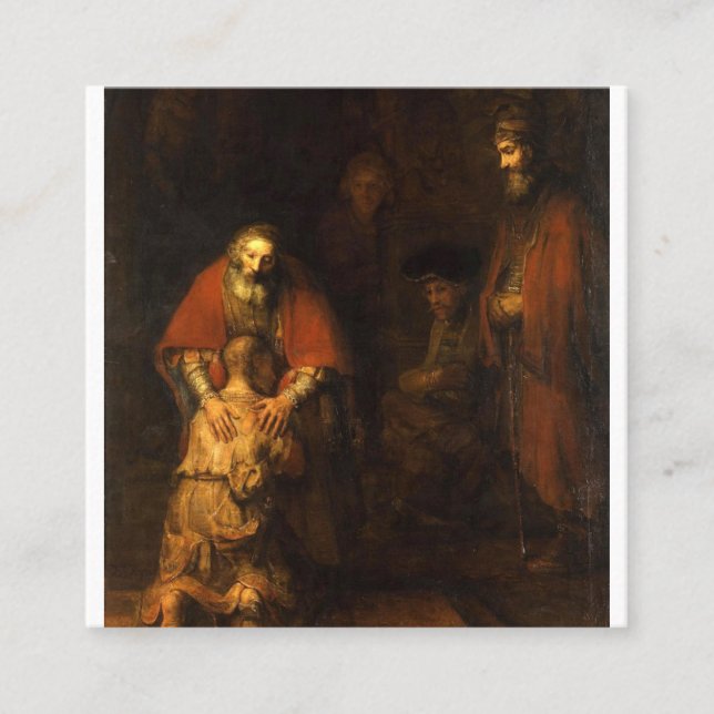 Retur av den prodigala sonmålningspåminnelsen fyrkantigt visitkort (Framsida)