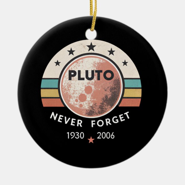 Retur-pluto-aldrig glömma julgransprydnad keramik (Framsidan)