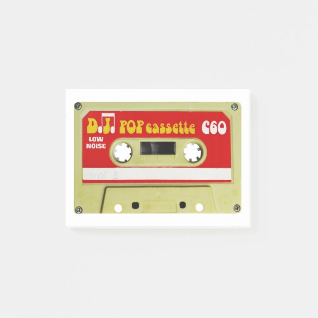Retur pop musikkassett DJ inspelningsband sida B Post-it Block (Framsida)