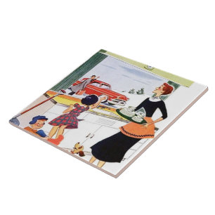 Retur vintage Family-kök Kakelplatta