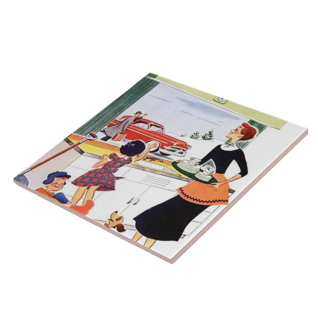 Retur vintage Family-kök Kakelplatta (Sidan)