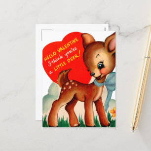 Retur vintage Valentine hjort Helg Vykort