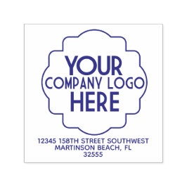 Returadress 4 i Företagets Logotyp Självfärgande Stämpel