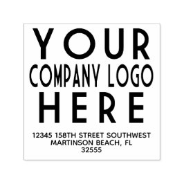 Returadress 4 i Företagets Logotyp Självfärgande Stämpel