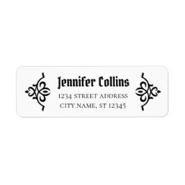 Returadress Art nouveau stil, ornament CC1141 Etikett