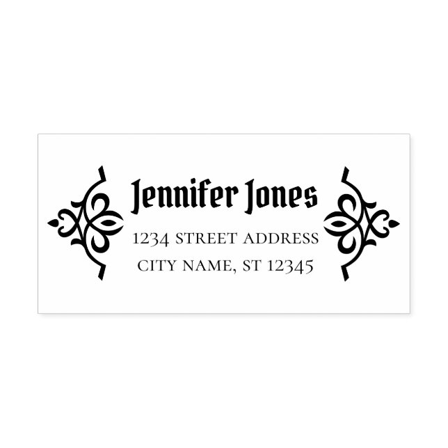 Returadress Art nouveau stiliskt ornament CC1140 Stämpel (Tryck)