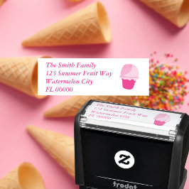 Returadress av Anpassningsbarna Cute Ice Cream Självfärgande Stämpel