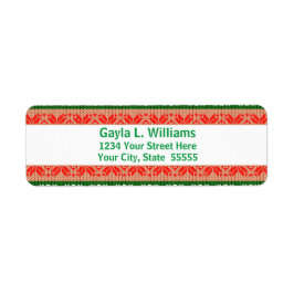 Returadress av Anpassningsbarna Röd och Grönt Helg Returadress Etikett