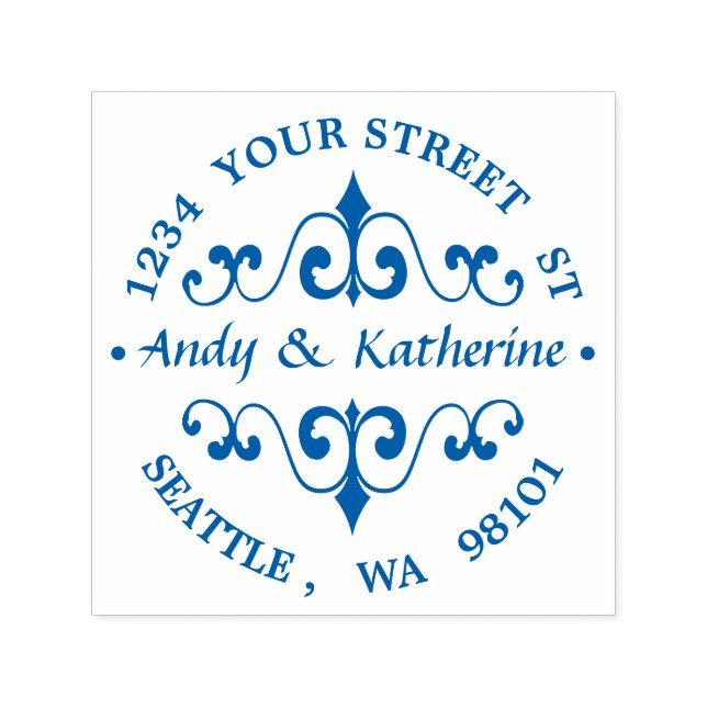 Returadress av antika Rullor Självfärgande Stämpel (Design)