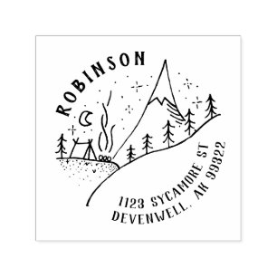 Returadress av bergsskugga och stjärnbild självfärgande stämpel